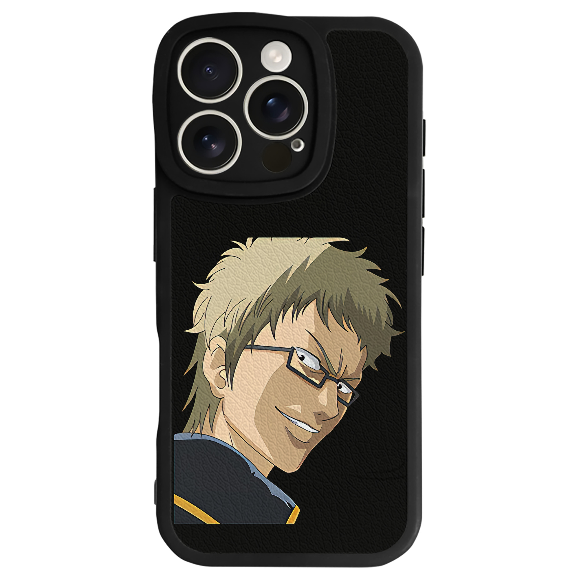 （画像用） ぎんたま 坂田銀時（さかたぎんとき） 神楽 志村新八（しむら しんぱち） GINTAMA Sakata Gintoki Kagura Shimura Shinpachi 【iPhone 16シリーズ対応】シリコンスマホケース（レザー調） 材質：シリコン